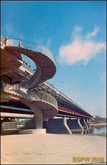 Most Gdański, widok ogólny z brzegu Wisły, Warszawa