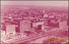 Ściana Wschodnia, widok z Pałacu Kultury i Nauki, skrzyżowanie ulicy Marszałkowskiej i Alej Jerozolimskich, panorama, Warszawa