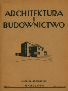 Architektura i Budownictwo 1927 nr 11-12