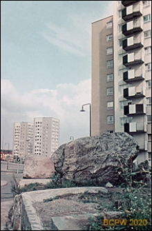Centralna część dzielnicy, wieżowce mieszkalne, widok ogólny, Sztokholm-Vällingby, Szwecja