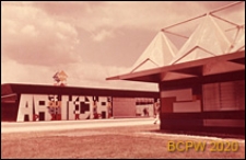 VI Kongres UIA, fragmenty elewacji pawilon&oacute;w wystawowych, Londyn, Wielka Brytania