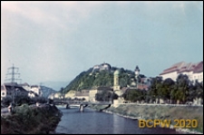 Widok ogólny miasta od strony rzeki, Graz, Austria