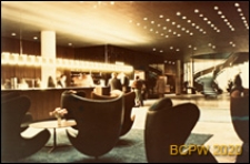 Hotel SAS, hall, widok na recepcję hotelową, Kopenhaga, Dania