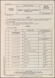 Cieplne urządzenia energetyczne - Symbole graficzne BN-65/0300-02 / Instytut Energetyki.