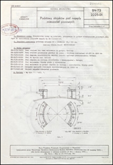 Podstawy stojak&oacute;w pod napędy mieszadeł pionowych BN-73/2225-01 / Biuro Projekt&oacute;w Przemysłu Organicznego w Warszawie.