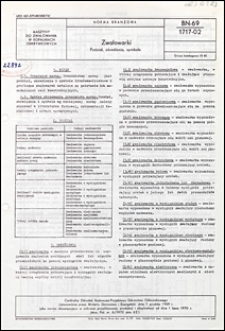 Zwałowarki - Podział, określenia, symbole BN-69/1717-02 / Centralny Ośrodek Badawczo-Projektowy Górnictwa Odkrywkowego.