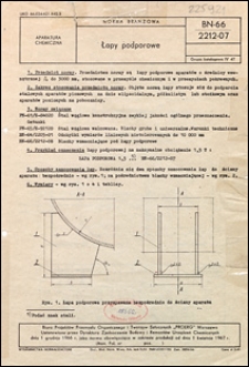 Łapy podporowe BN-66/2212-07 / Instytucja opracowująca normę: Biuro Projekt&oacute;w Przemysłu Organicznego i Tworzyw Sztucznych "PROERG" Warszawa.