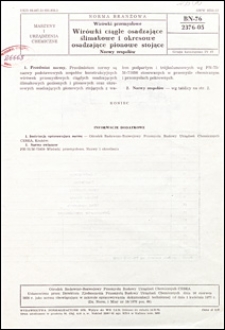 Wir&oacute;wki przemysłowe - Wir&oacute;wki ciągłe osadzające ślimakowe i okresowe osadzające pionowe stojące - Nazwy zespoł&oacute;w BN-76/2376-05 / Ośrodek Badawczo-Rozwojowy Przemysłu Budowy Urządzeń Chemicznych CEBEA.