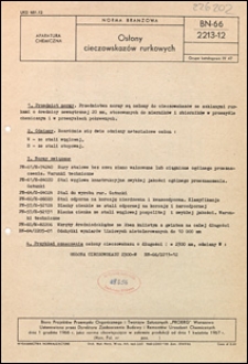 Osłony cieczowskazów rurkowych BN-66/2213-12 / Instytucja opracowująca normę: Biuro Projektów Przemysłu Organicznego i Tworzyw Sztucznych PROERG, Warszawa.