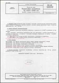 Wymienniki ciepła - Kompensatory soczewkowe Dw = 600&divide;2000 mm - Wymiary i wielkości charakterystyczne BN-68/2252-02 / Biuro Projekt&oacute;w Przemysłu Organicznego w Warszawie.