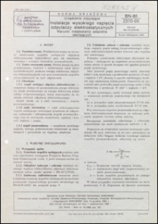 Urządzenia odpylające - Instalacje wysokiego napięcia odpylaczy elektrostatycznych - Warunki instalowania zespoł&oacute;w zasilających BN-85/2370-05 / [J&oacute;zef Wieloch, E. Kulas ; oprac. Ośrodek Badawczo-Rozwojowy Przemysłu Urządzeń Klimatyzacyjno-Wentylacyjnych i Odpylających BAROWENT, Katowice].