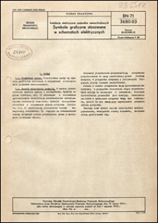 Instalacja elektryczna pojazd&oacute;w samochodowych - Symbole graficzne stosowane w schematach elektrycznych BN-71/3680-03 / Centralny Ośrodek Konstrukcyjno-Badawczy Przemysłu Motoryzacyjnego.