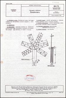 Narzędzia jubilerskie - Karatomierz BN-75/4553-23 / instytucja opracowująca normę - Ośrodek Badawczo-Rozwojowy PWM MEDOM, Krak&oacute;w.