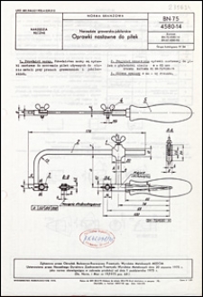 Narzędzia grawersko-jubilerskie - Oprawki nastawne do piłek BN-75/4580-14 / instytucja opracowujaca normę - Ośrodek Badawczo-Rozwojowy PWM MEDOM, Krak&oacute;w.