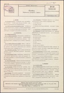 Koreksy - Podstawowe wymagania i badania BN-81/5555-22 / autor projektu normy - Stefan Morawski ; instytucja opracowująca normę - Centralne Laboratorium Optyki, Warszawa.