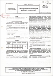 Piekarniki blaszane do trzon&oacute;w węglowych ceramicznych BN-75/5092-01 / autorzy projektu normy - Janina Bodzoń, J&oacute;zef Kołodziejczyk ; instytucja opracowująca normę - Ośrodek Badawczo-Rozwojowy Przemysłu Wyrob&oacute;w Metalowych MEDOM, Krak&oacute;w.
