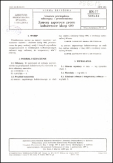 Armatura przemysłowa rafineryjna i petrochemiczna - Zawory zaporowe proste kołnierzowe klasy 600 BN-77/5223-14 / instytucja opracowująca normę - Ośrodek Badawczo-Rozwojowy Armatury Przemysłowej, Kielce.