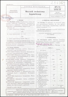 Mocznik techniczny krystaliczny BN-72/6026-55 / Zjednoczenie Przemysłu Rafineryjnego i Petrochemicznego "Petrochemia".