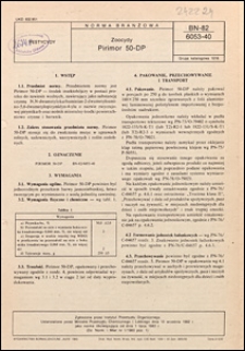Zoocydy - Pirimor 50-DP BN-82/6053-40 / Instytut Przemysłu Organicznego.
