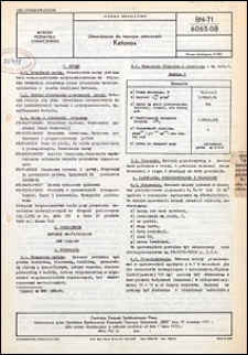 Utwardzacze do tworzyw sztucznych - Ketonox BN-71/6065-08 / Centralny Związek Spółdzielczości Pracy.