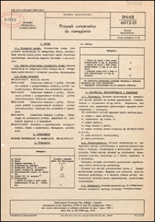 Proszek uniwersalny do nawęglania BN-68/6072-01 / Zjednoczenie Przemysłu Płyt, Sklejek i Zapałek.