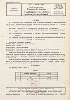 Środki pirotechniczne - Zapłony do średnio i wysokoprężnych silnik&oacute;w spalinowych wtryskowych BN-66/6095-05 / Zjednoczenie Przemysłu Organicznego i Tworzyw Sztucznych "Erg".