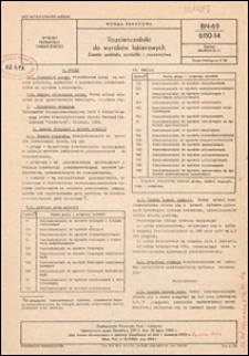 Rozcieńczalniki do wyrob&oacute;w lakierowych - Zasady podziału, symboliki i nazewnictwa BN-69/6110-14 / Zjednoczenie Przemysłu Farb i Lakier&oacute;w.