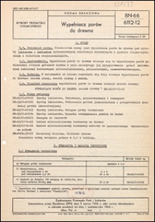 Wypełniacz porów do drewna BN-66/6112-12 / Zjednoczenie Przemysłu Farb i Lakierów.