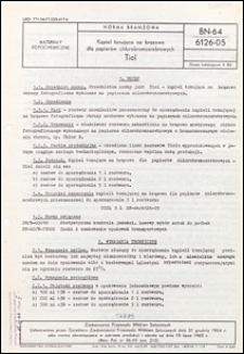 Kąpiel tonująca na brązowo dla papier&oacute;w chlorobromosrebrowych - Tiol BN-64/6126-05 / Zjednoczenie Przemysłu Wł&oacute;kien Sztucznych.