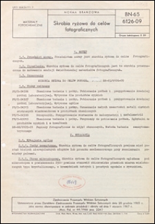 Skrobia ryżowa do cel&oacute;w fotograficznych BN-65/6126-09 / Zjednoczenie Przemysłu Wł&oacute;kien Sztucznych.