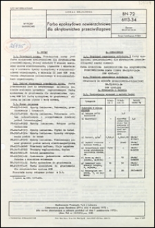 Farba epoksydowa nawierzchniowa dla okrętownictwa przeciwślizgowa BN-72/6113-34 / Zjednoczenie Przemysłu Farb i Lakierów.