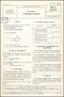 Odczynniki - 1-Nitrozo-2-naftol BN-77/6193-78 / instytucja opracowująca normę - Przedsiębiorstwo Przemysłowo-Handlowe POLSKIE ODCZYNNIKI CHEMICZNE.
