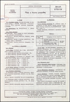 Płyty z trzciny pospolitej BN-69/6756-04 / Centralne Biuro Studi&oacute;w i Projekt&oacute;w Przemysłu Drobnego "Drobprojekt".
