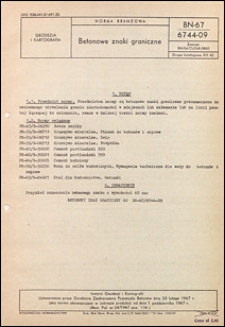Betonowe znaki graniczne BN-67/6744-09 / Instytut Geodezji i Kartografii.