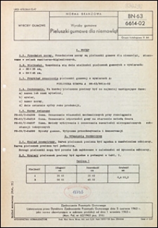Wyroby gumowe - Pieluszki gumowe dla niemowląt BN-63/6614-02 / Zjednoczenie Przemysłu Gumowego.