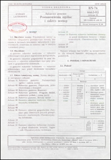 Rękawice gumowe - Postanowienia og&oacute;lne i zakres normy BN-76/6663-03 Arkusz 01 / autor projektu normy - D. Lasota ; instytucja opracowująca normę - Zjednoczenie Przemysłu Gumowego "Stomil".