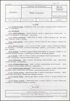 Skład linotypowy BN-64/7441-01 / Centralne Laboratorium Poligraficzne.
