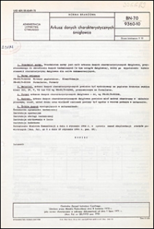 Arkusz danych charakterystycznych śmigłowca BN-70/9360-10 / Centralny Zarząd Lotnictwa Cywilnego.