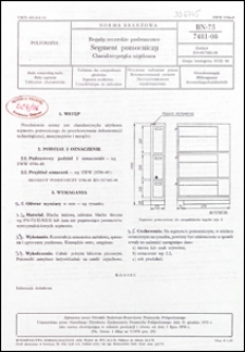 Regały zecerskie podstawowe - Segment pomocniczy - Charakterystyka użytkowa BN-75/7481-08 / autor projektu normy - Jerzy Krukowski ; instytucja opracowująca normę - Ośrodek Badawczo-Rozwojowy Przemysłu Poligraficznego, Warszawa.