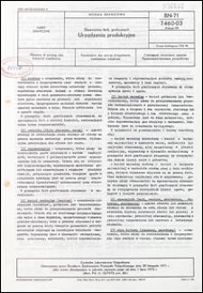 Słownictwo farb graficznych - Urządzenia produkcyjne BN-71/7460-03 Arkusz 8 / Centralne Laboratorium Poligraficzne.