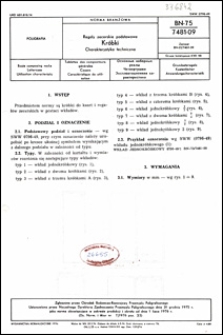Regały zecerskie podstawowe - Kr&oacute;bki - Charakterystyka techniczna BN-75/7481-09 / autor projektu normy - Jerzy Krukowski ; instytucja opracowująca normę - Ośrodek Badawczo-Rozwojowy Przemysłu Poligraficznego, Warszawa.