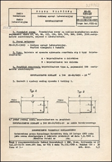 Szklany sprzęt laboratoryjny - Krystalizatory BN-68/6851-20 / Zjednoczenie Przemysłu Szklarskiego.