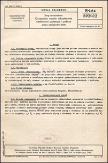 Drogi samochodowe - Oznaczanie modułu odkształcenia nawierzchni podatnych i podłoża przez obiążenie płytą BN-64/8931-02 / Centralny Ośrodek Badań i Rozwoju Techniki Drogowej.