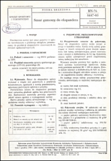 Sznur gumowy do ekspandera BN-76/8447-03 / autor projektu normy - Janusz Machowski ; instytucja opracowująca normę - Zakłady Uszczelnień i Wyrob&oacute;w Azbestowych POLONIT, Ł&oacute;dź.