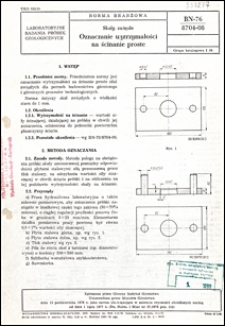 Skały zwięzłe - Oznaczenie wytrzymałości na ścinanie proste BN-76/8704-08 / autorzy projektu normy - Kazimierz Kluska, Jerzy Smołka, Florian Zajdel ; instytucja opracowująca normę - Główny Instytut Górnictwa.