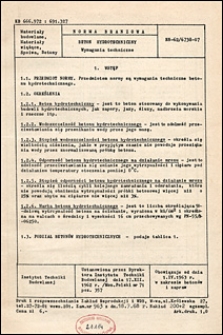 Beton hydrotechniczny - Wymagania techniczne BN-62/6738-07 / instytucja opracowująca normę - Instytut Techniki Budowlanej.