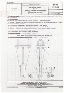 Sieć trakcyjna kolejowa - Osprzęt - Uchwyty ramion odciągowych specjalnych, średnie BN-70/9317-83 / Centralny Ośrodek Badań i Rozwoju Techniki Kolejnictwa.