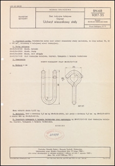 Sieć trakcyjna kolejowa - Osprzęt - Uchwyt wieszakowy stały BN-68/9317-35 / Centralny Ośrodek Badań i Rozwoju Techniki Kolejnictwa.
