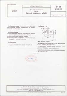 Sieć trakcyjna kolejowa - Osprzęt - Łącznik pojedynczy płaski BN-68/9317-70 / Centralny Ośrodek Badań i Rozwoju Techniki Kolejnictwa.