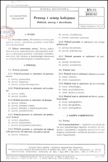 Perony i wiaty kolejowe - Podział, nazwy i określenia BN-73/8930-02 / Centralne Biuro Studi&oacute;w i Projekt&oacute;w Budownictwa Kolejowego.